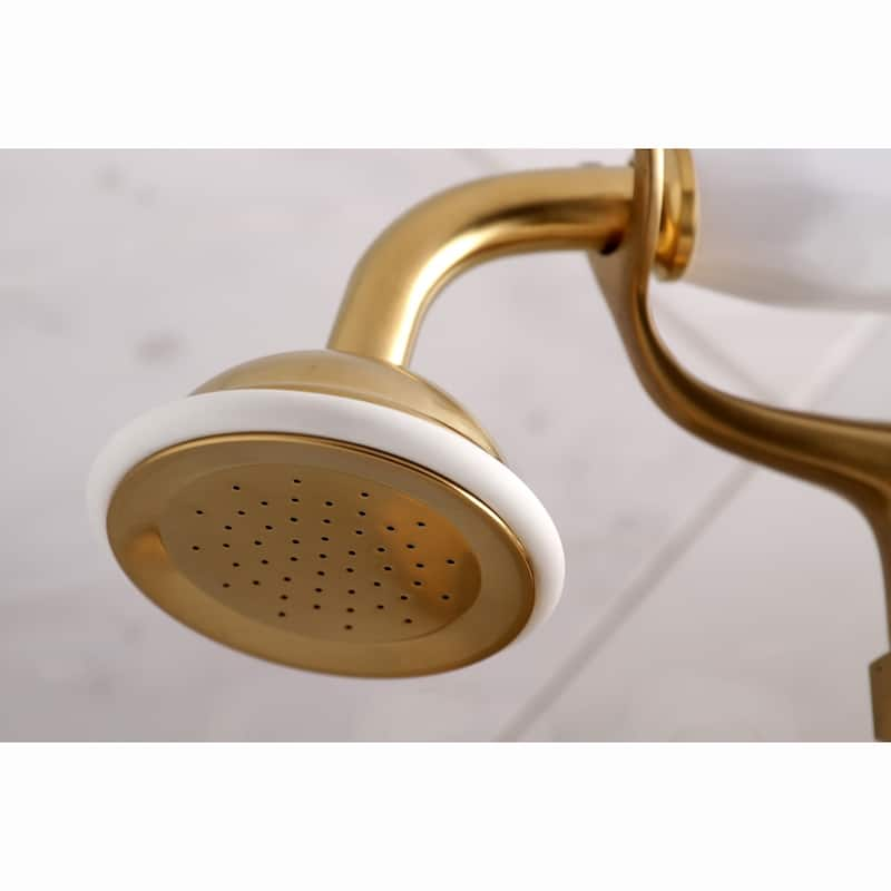 Kingston Brass Adjustable Center Wall Mount Faucet/Hand Shower for Clawfoot Tub