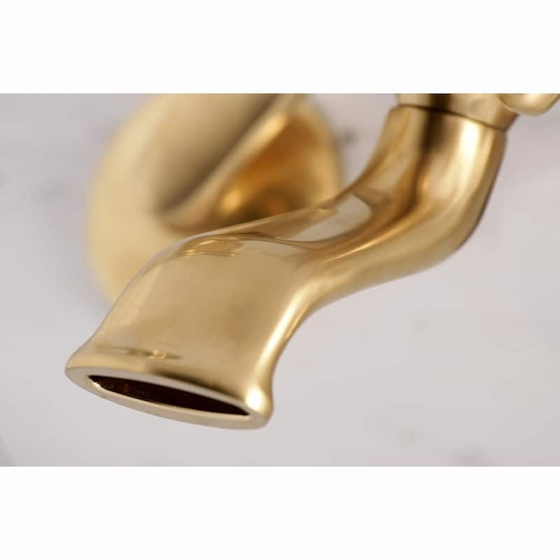 Kingston Brass Adjustable Center Wall Mount Faucet/Hand Shower for Clawfoot Tub