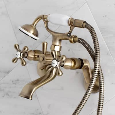 Kingston Brass 6-Inch Adjustable Wall Mount Clawfoot Tub Faucet