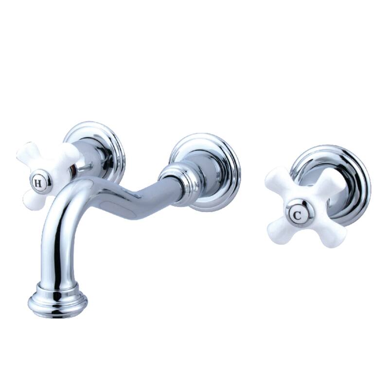 Kingston Brass Vintage 2-Handle Wall Mount Bathroom Faucet - Polished Chrome