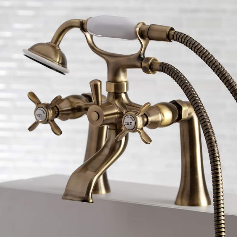 Essex Clawfoot Tub Faucet with Hand Shower - Antique Brass