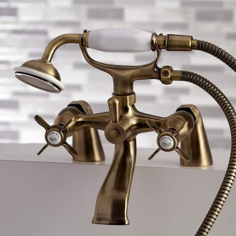 Essex 6-inch Centers Deck Mount Faucet/ Hand Shower for Clawfoot Tub