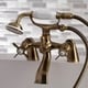 preview thumbnail 1 of 23, Essex 6-inch Centers Deck Mount Faucet/ Hand Shower for Clawfoot Tub Antique Brass