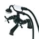preview thumbnail 8 of 23, Essex 6-inch Centers Deck Mount Faucet/ Hand Shower for Clawfoot Tub Matte Black