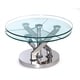 preview thumbnail 1 of 7, Somette Cocktail Table with 32" Round Glass Top - Cocktail Table