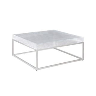 Somette Estelle 39" Square Cocktail Table with Acrylic Top and Steel Frame