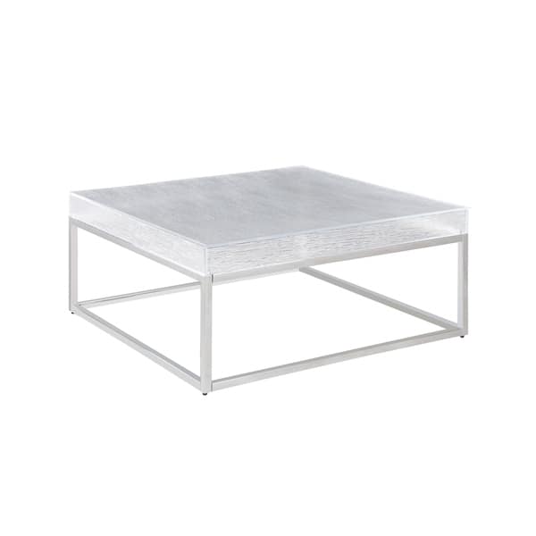 slide 2 of 7, Somette Estelle 39" Square Cocktail Table with Acrylic Top and Steel Frame
