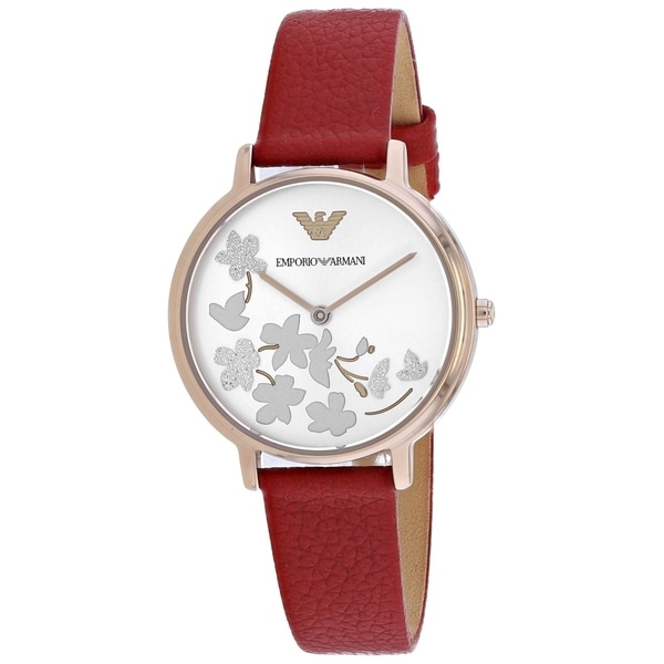 silver armani watch womens