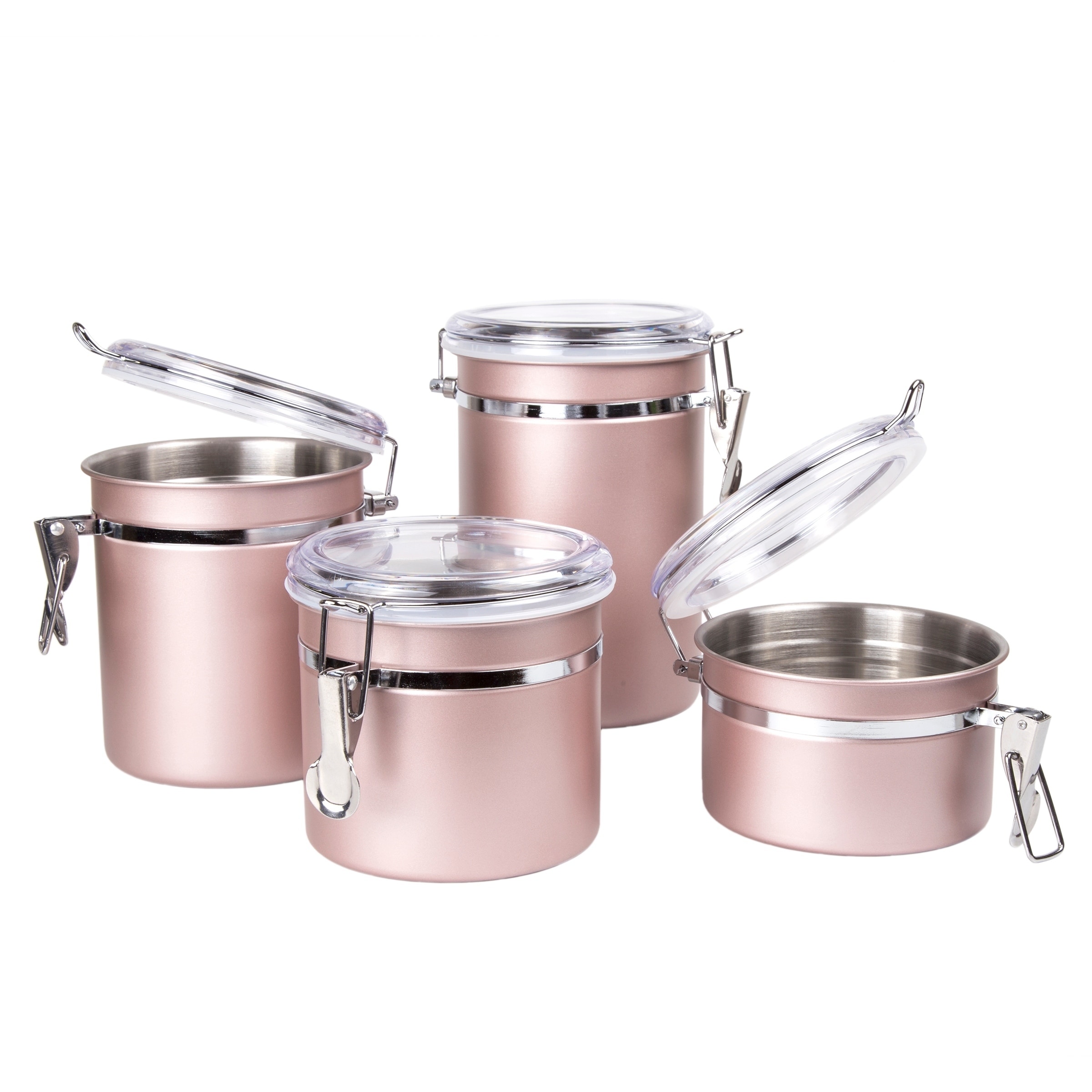 rose gold tea and coffee canisters