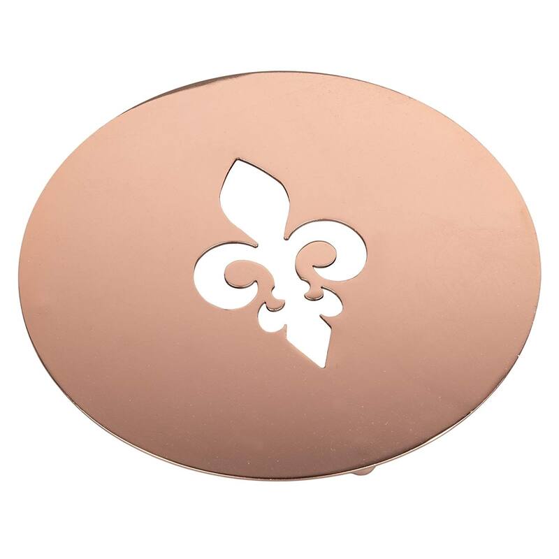 Creative Home 8" Copper Plated Metal Round Trivet with Fleur De Lis Motif
