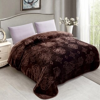 Overstock Rose Embossed Blanket for Bed Fleece Blanket Solid Color