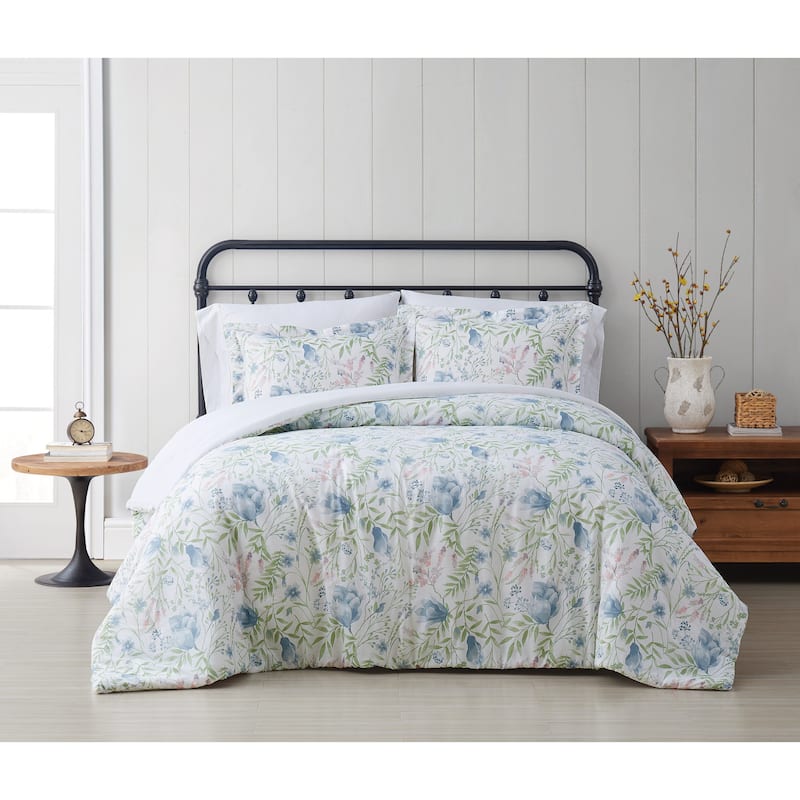 Cottage Classics Field Floral 3 Piece Comforter Set - Full - Queen