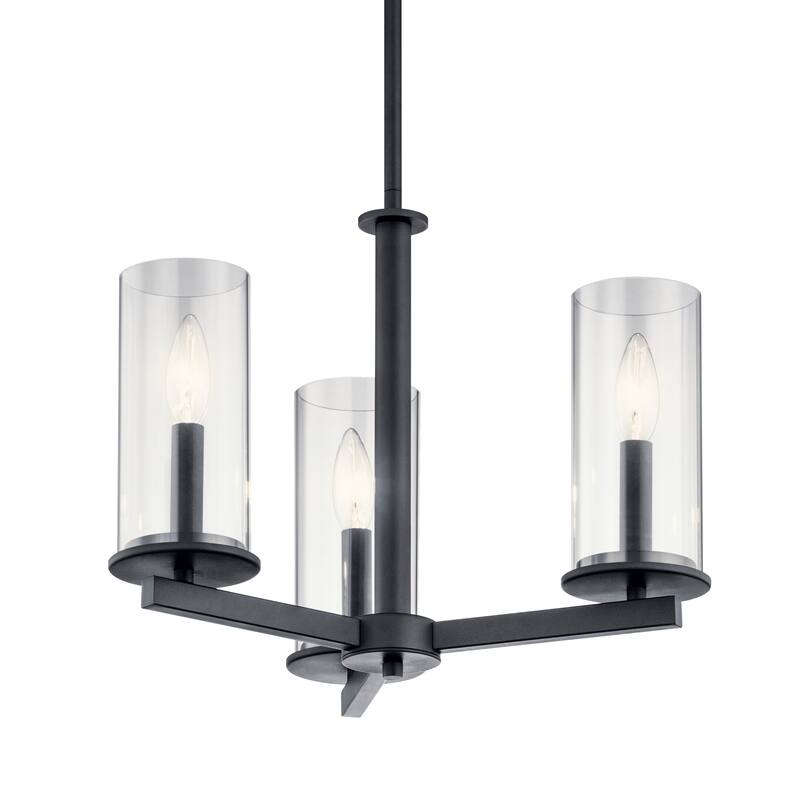 Kichler Lighting Crosby 3-Light Semi Flush Chandelier Black