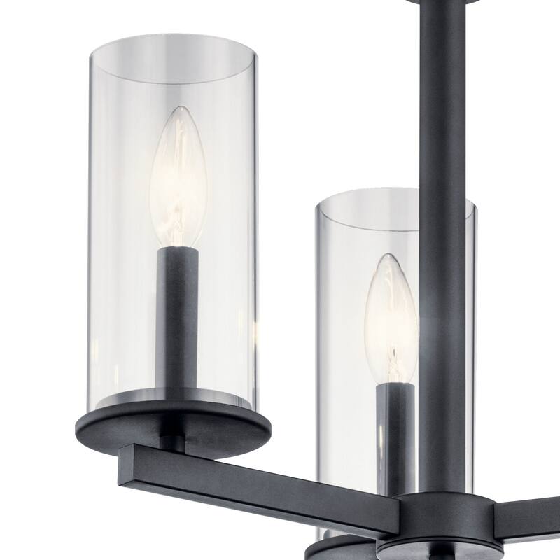 Kichler Lighting Crosby 3-Light Semi Flush Chandelier Black