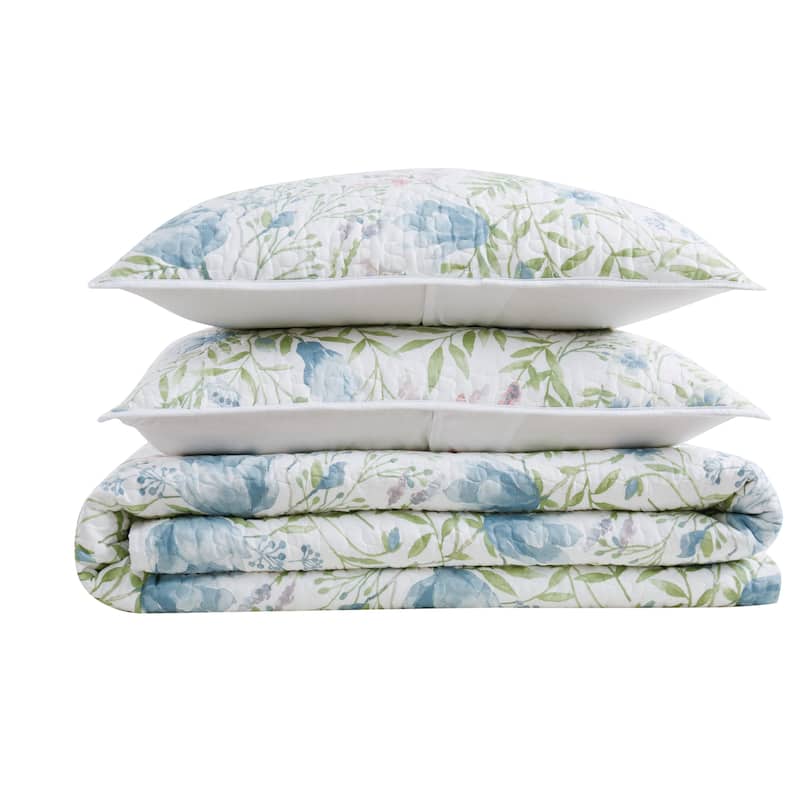 Cottage Classics Field Floral 3 Piece Quilt Set