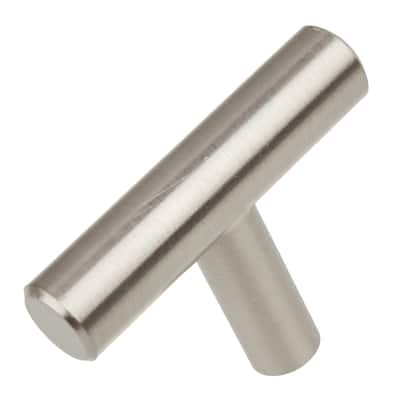 GlideRite 5-Pack 2 in. Stainless Steel Cabinet T-Knob Pulls - Stainless Steel