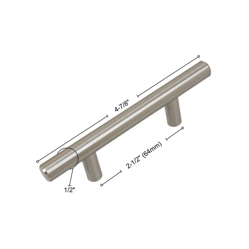 GlideRite 5-Pack 2-1/2 in. Center Stainless Steel Cabinet Bar Pulls - Stainless Steel