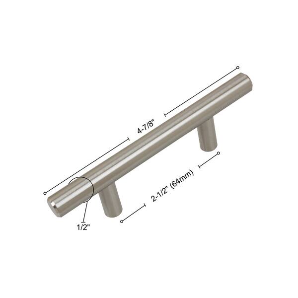 GlideRite 5-Pack 2-1/2 in. Center Stainless Steel Cabinet Bar Pulls ...