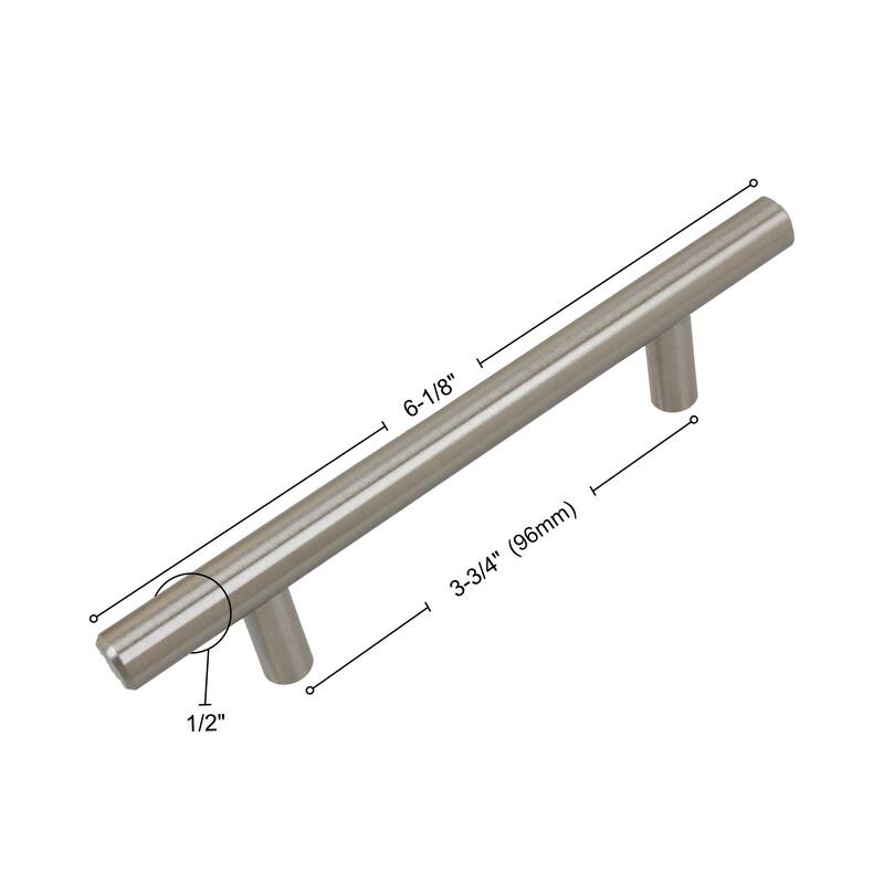 GlideRite 5-Pack 3-3/4 in. Center Stainless Steel Cabinet Bar Pulls - Stainless Steel
