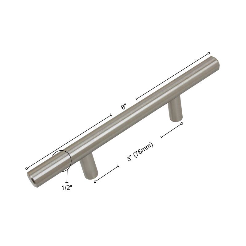 GlideRite 5-Pack 3 in. Center Stainless Steel Cabinet Bar Pulls - Stainless Steel