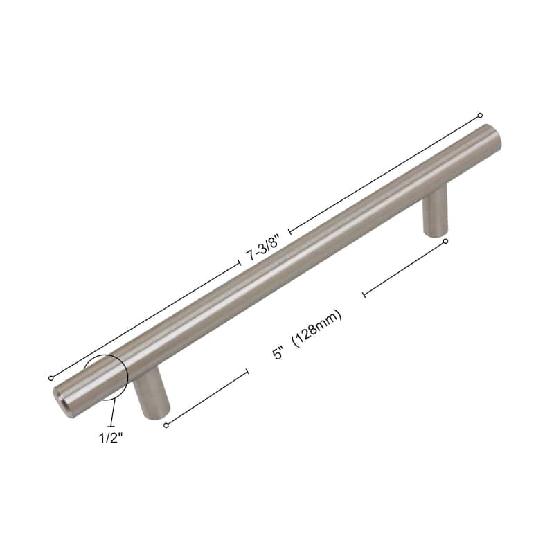 GlideRite 5-Pack 5 in. Center Stainless Steel Cabinet Bar Pulls - Stainless Steel