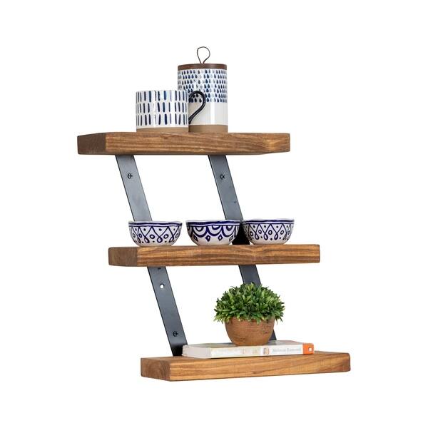 Del Hutson Designs Industrial Grace ThreeTier Floating Shelves Bed