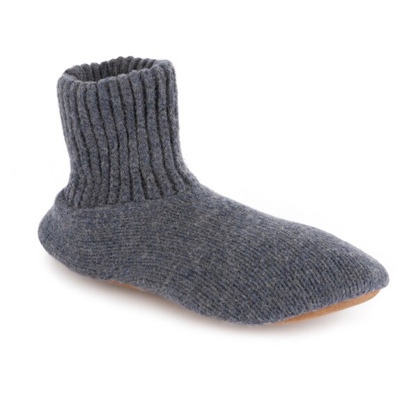 MUK LUKS Morty - Men's Ragg Denim Blue Wool Slipper Sock - 2X-Large (13 ...