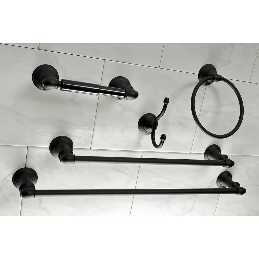 Kingston Brass Provence 5-Piece Bathroom Accessory Set in Black