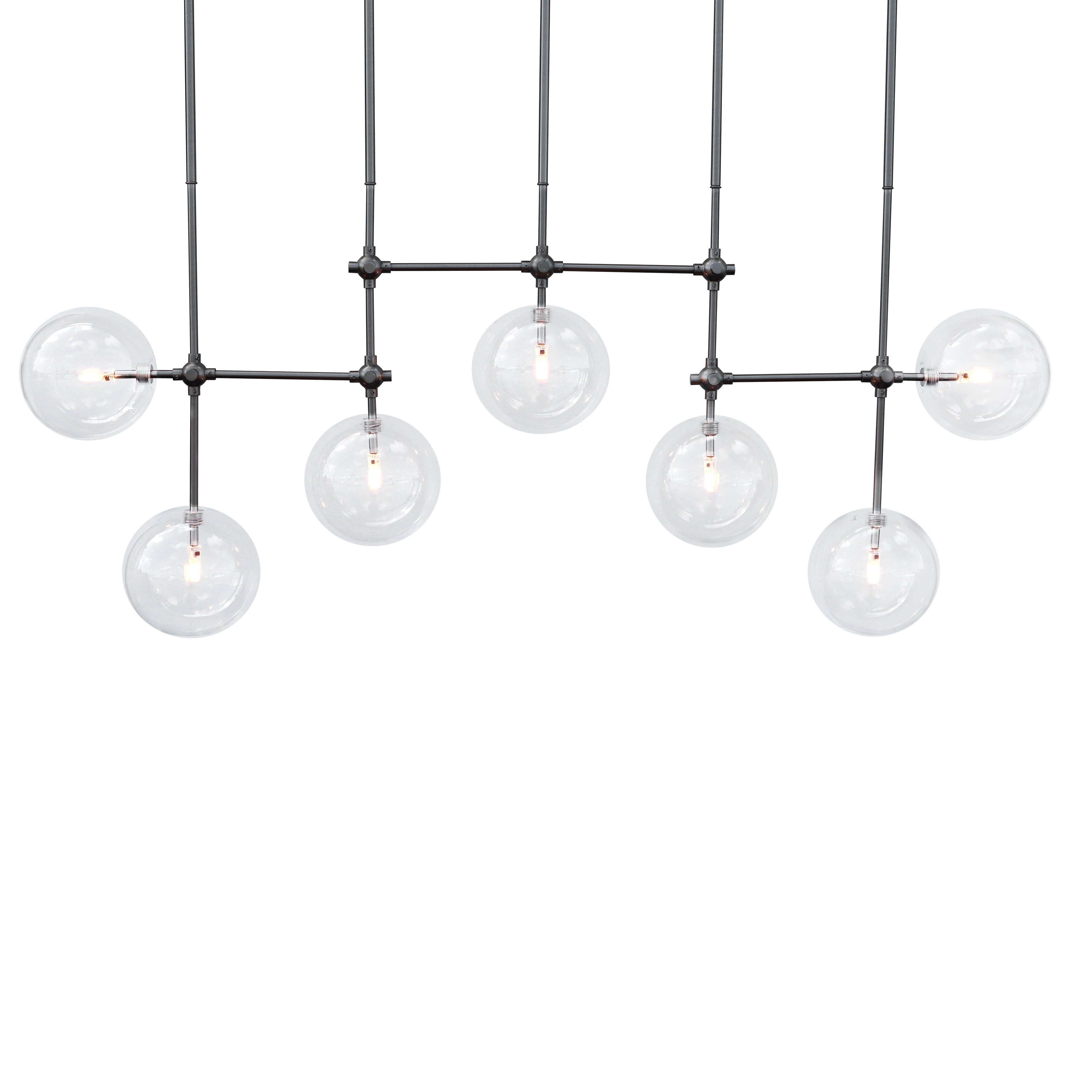 Bello 7 Light Floating Bistro Gl Globe Chandelier Brushed Floating Bistro Gl Globe Chandelier