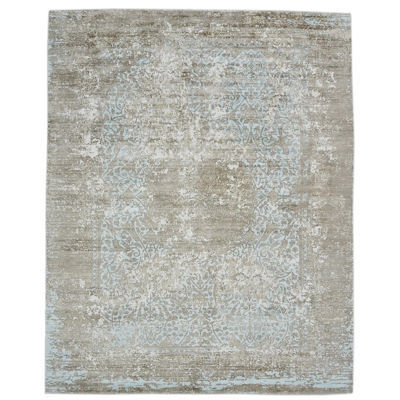 Overton Handmade Modern Contemporary Floral Area Rug