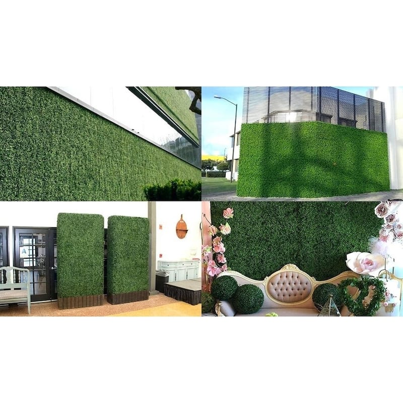 Artificial Boxwood Hedge Greenery Panels (Set of 12)