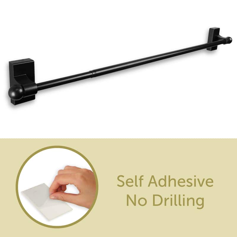 InStyleDesign Self-adhesive or Wall Mounted Rod 9-16 inch(Set of 2) - 9-16 inches - Black