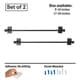 preview thumbnail 3 of 4, InStyleDesign Self-adhesive or Wall Mounted Rod 17-30 inch (Set of 2) - 17-30 inches Black