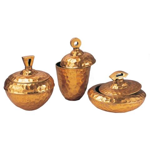 Golden Trinket Boxes (Set of 3)