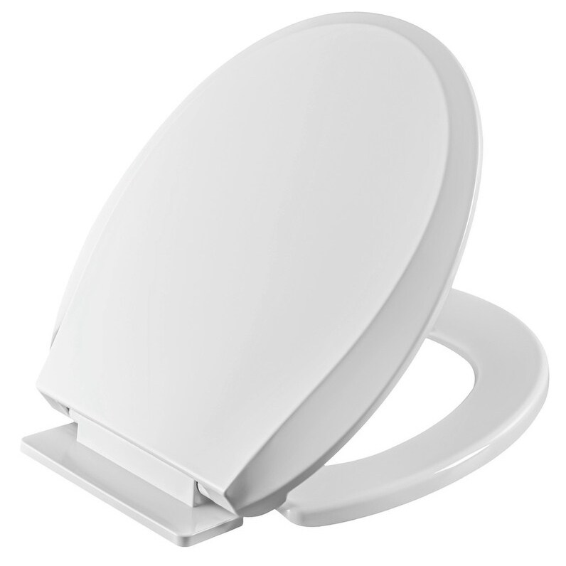 Glacier Bay Round Closed Front Toilet Seat Lift-off White Standard Quality for sale online 