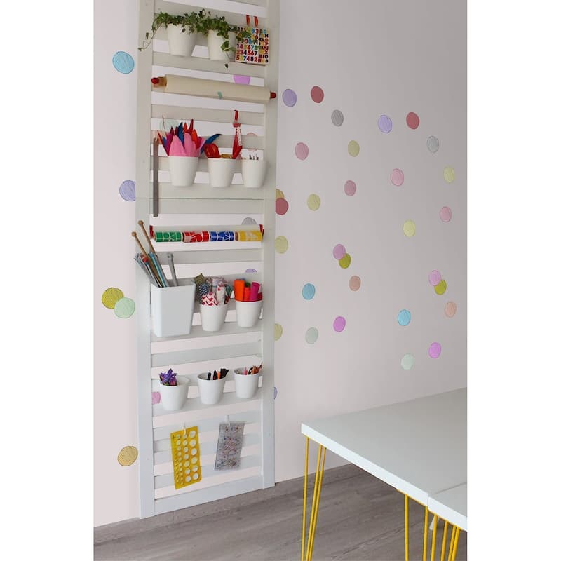 88 Pieces 2" Hand Drawing Colorful Polka Dots Wall Decal Set