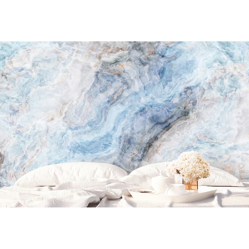 Blue Smokes Contemporary Fogs Textile Wallpaper - On Sale - Bed Bath ...