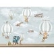preview thumbnail 1 of 3, GK Wall Design Hot Air Balloon Animals and Airplane Wallpaper
