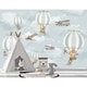 preview thumbnail 5 of 3, GK Wall Design Hot Air Balloon Animals and Airplane Wallpaper
