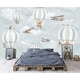 preview thumbnail 2 of 3, GK Wall Design Hot Air Balloon Animals and Airplane Wallpaper