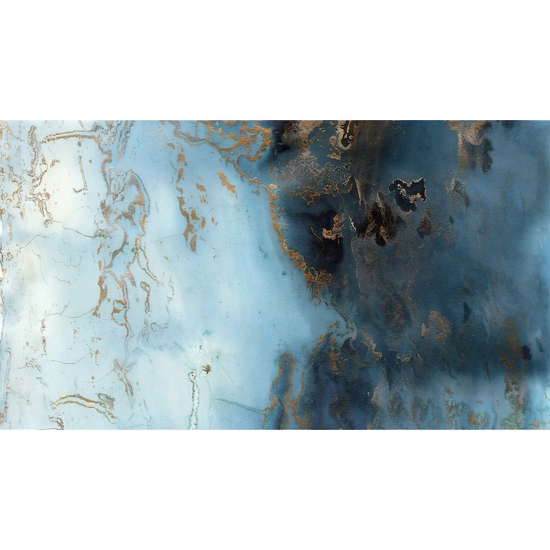 GK Wall Design Marbled Turquoise and Gold Abstract Wave Wallpaper