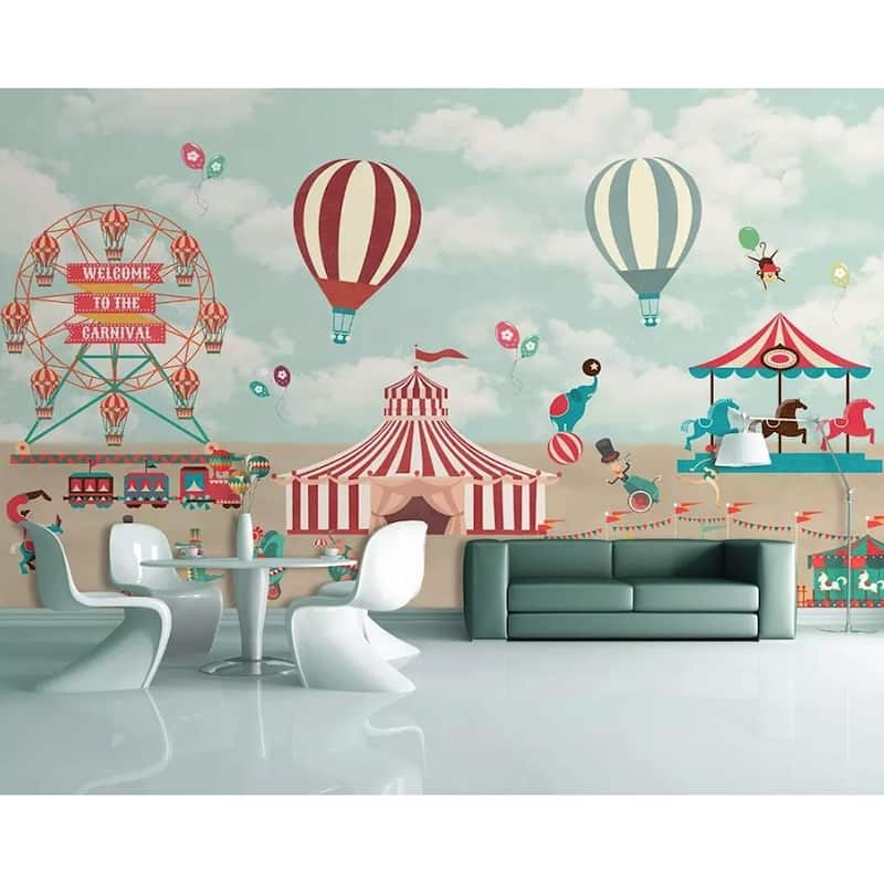 GK Wall Design Red Circus Amusement Park Wallpaper