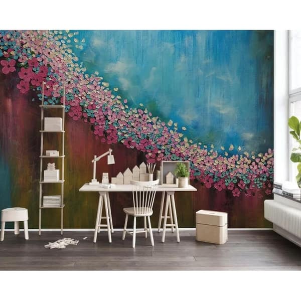 Blossom Oil Painting Floral Bohemian Textile Wallpaper - Overstock ...
