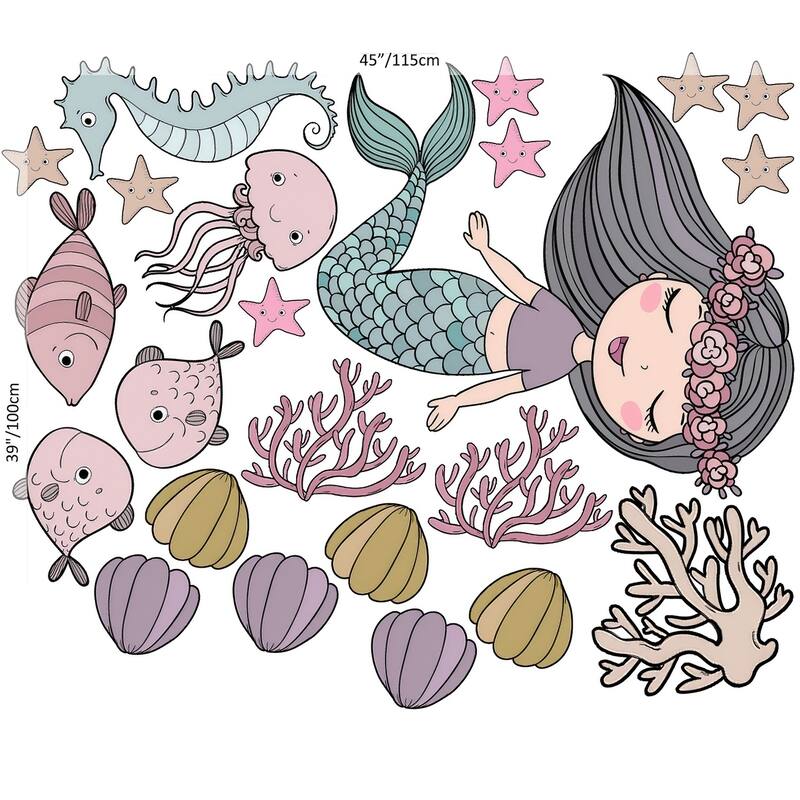 Mermaid Ariel Removable Wall Decal