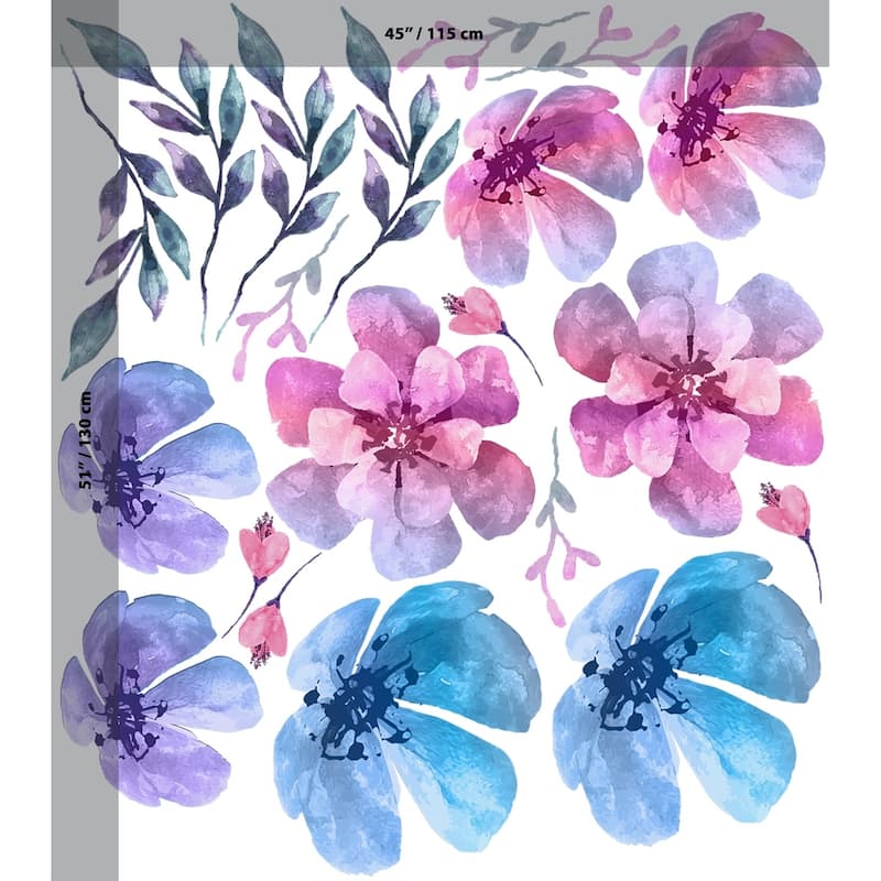 8 Big Gardenia Flower Wall Decal