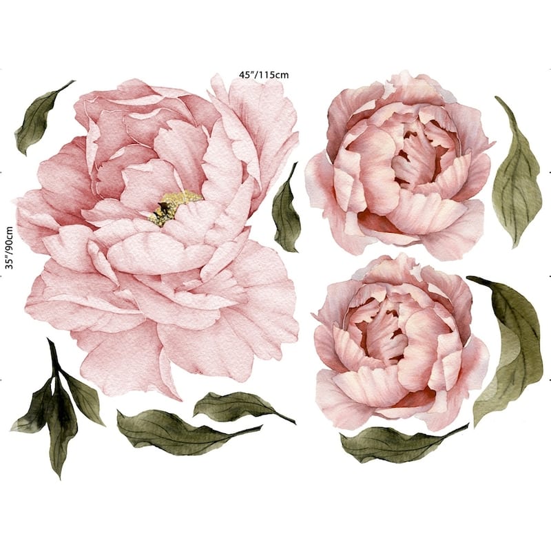 Pink Peonies Bouquet Flower Wall Decal