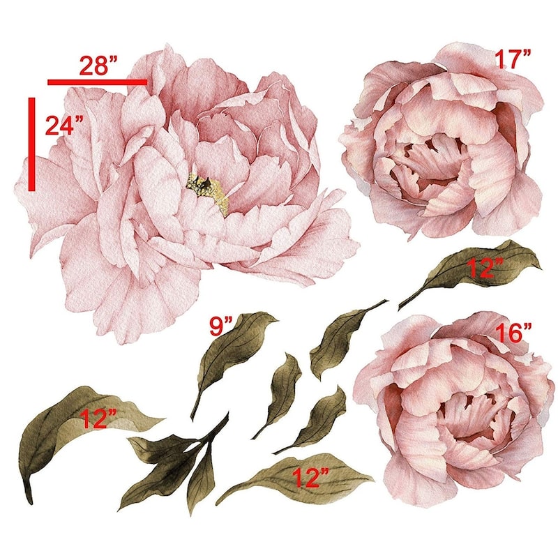Pink Peonies Bouquet Flower Wall Decal