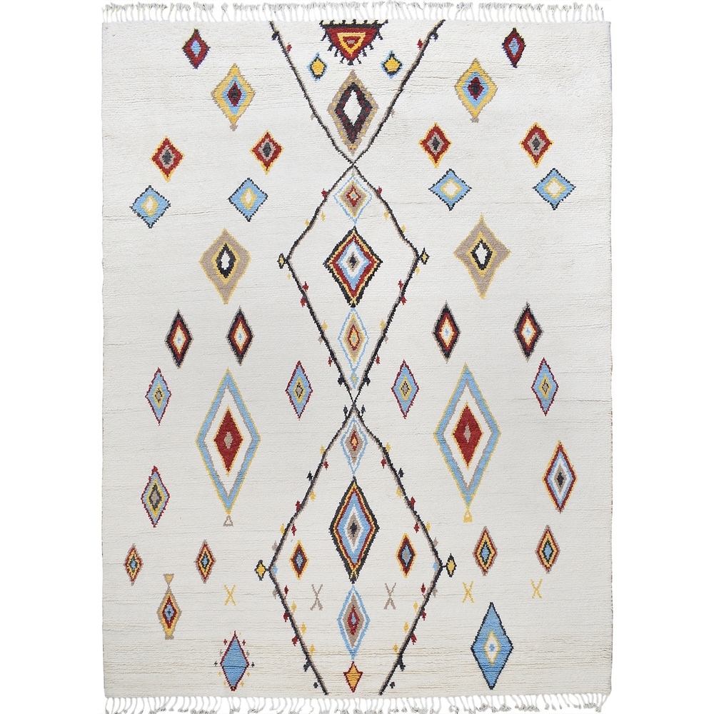 Overstockivory Tribal Diamond Moroccan Area Rug Handmade Living Room Carpet 8 8 X 12 6 8 8 X 12 6 Ivory Dailymail