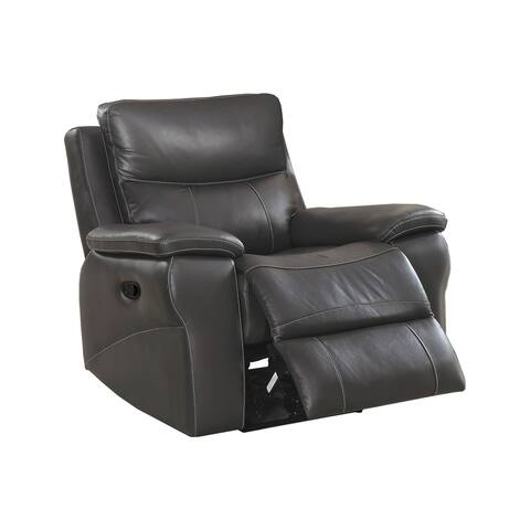 Contemporary Recliner Chair with Contoured Seat, Gray