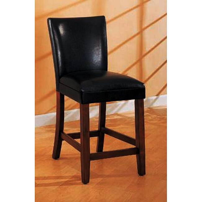 Empire Black Bicast Leather Counter Stools (Set of 2)